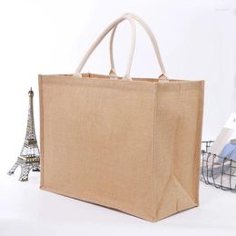 Shopping Bags Reusable Jute Tote Bag Eco Friendly Burlap Grocery For Beach