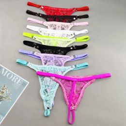 Ultra-thin Men Thong Lace Transparent G String Mini Sexy Sheer Mesh Underwear Elastic See Through Erotic Underpants