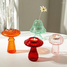 Vases Mushroom Vase Glass Flower For Flowers Pot Decoration Home Plant Arrangement Bottle Room Table Decor