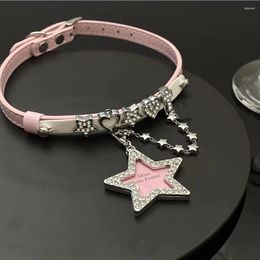 Choker Luxury Crystal Rhinestone Heart Start Pendant Collar Sexy Cross Chocker Necklace Krean Kawaii Jewellery Accessory Gift