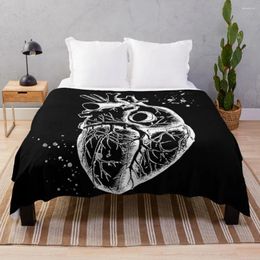 Blankets Anatomical Heart ? Black Minimalist Goth Luxury Sherpa Ie Throw Blanket