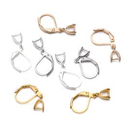 10pcs/lot French Earring Lever Back Ear Wire Hoop Open Loop Clip Clasp Earring Hooks for DIY Jewelry Earring Making