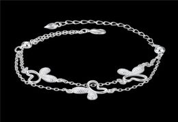 gift Butterfly 925 silver bracelet JSPB409 girl women sterling silver plated Charm Bracelets2214423