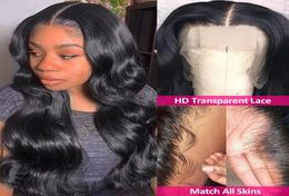 The New Body Wave Lace Front Wig Baby Hair Pre Plucked 250 Density Transparent Lace Frontal Wig Human Hair Wigs for Women T6565355