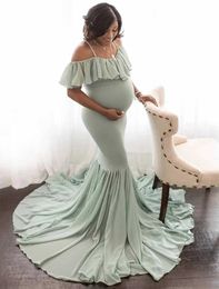 Maternity Dresses Mermaid Maternity Dresses For Photo Shoot Pregnant Women Pregnancy Dress Photography Props Sexy Off Shoulder Maxi Maternity Gown 24413