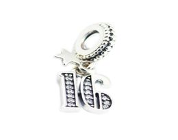 16 birthday charms number dangle 925 sterling silver fits original style bracelet 797261CZ H811042356530594