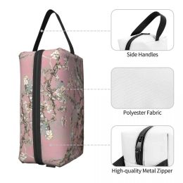 Almond Blossoms Makeup Bag Women Travel Cosmetic Organiser Cute Blossoming Almond Tree Storage Toiletry Bags