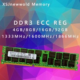 RAMs XSJnewwold 8GB DDR3 1333MHz 1600Mhz 1866Mhz 8G 1333 1600 1866 REG ECC server memory RAM 16gb 16g 32gb 32g x58 x79 2011 4GB 4GECC