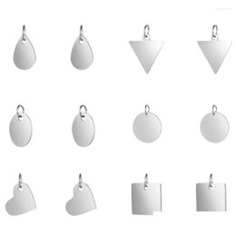 Pendant Necklaces 30Pcs Mix Shape Pendants 201 Stainless Steel Manual Polishing Stam Blank Tag Charms For Jewellery Making Diy Drop Deli Dh3T8