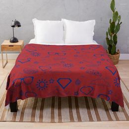 Blankets P?t?n - Kara | Blue And Red Bed Ie Sherpa Custom Throw Blanket