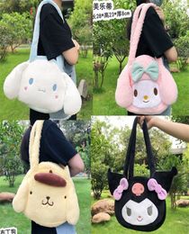 Plush Backpacks Dolls Kawaii Sanrioed Cinnamoroll Melody Kuromi Women Tote Handbags Shoulder Fashion Female Messenger Purses Xmas 9341237