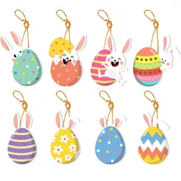 Decorative Figurines 32 Pcs Festive Easter Pendants Novel Creative Wall Hanging Decor Cartoon