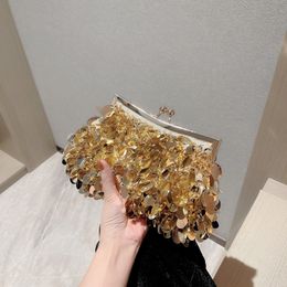 Women Ladies Glitter Sequins Handbag Sparkling Party Evening Silver Chain Clutch Bag Tote Purse Viloet Gold Shining Wallet