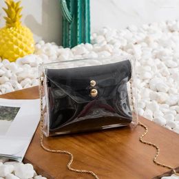 Shoulder Bags 2024 Fashion PVC Jelly Bag Women Small Transparent Handbags Mini Mobile Phone Chain Crossbody Messenger For Girls