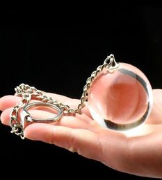 big glass ball chain anal beads butt plug sextoys large vagina anal balls buttplug bolas crystal clear glass anus plugs sex toys Y7493398