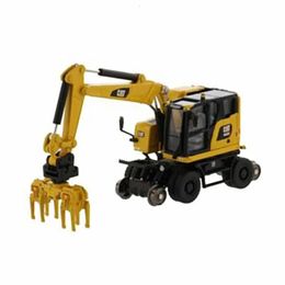 Cat M323f Multifunctional Railway Wheeled Excavator Die-casting 1 87 Scale Alloy Engineering Vehicle Model 85612 240407