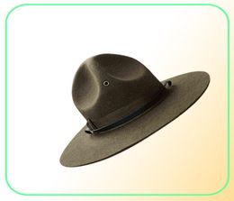 X047 US Marine Corps Adult Wool Fe Hats Adjustable Size Woolen Army Green Hats Fe Hat Men Fashion Womens Church Hats 2112272884722