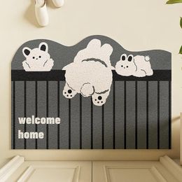 Bath Mats Cute Cartoon Bathroom Rugs Non Slip Diatomite Shower Toilet Rug Absorbent Quick Dry Tapetes Para Banheiro Accessories