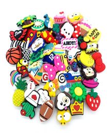 50pcs/set PVC Shoe s Charms Accessories Animal Ball Cartoon Jibbitz Decorations for Hole Slipper Schoolbag Bracelet Kids Gift6655723