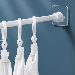 2pcs Shower Curtain Rod Mount Holder For Wall Adhesive Bathroom Shower Rod