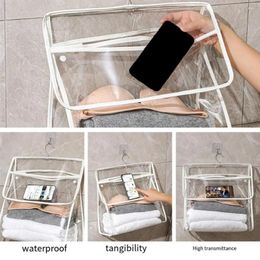 Storage Boxes Moisture-proof Bag High Capacity Transparent Wall With Phone Pocket Dust-proof Waterproof For Handbags