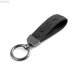 Key Rings Alfanxi Car Key RingCar Keychain Clip Italy Alcantara Material Universal Key Chain 240412