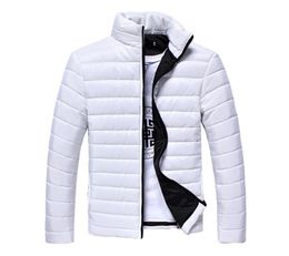 New Winter Jacket Men Colorful Solid Thick Jackets Parkas Slim Fit Long Sleeve Quilted Outerwear Boy Clothing Warm Coats2481668