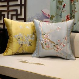 Pillow 45X45CM Pillowcase Decorative Home Pillows Plum Blossom Yellow Blue Beige Throw Pillowcover For Sofa Couch Cover Decor