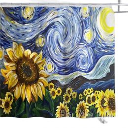 Shower Curtains Boho Floral Curtain By Ho Me Lili Abstract Sunflower Printed Night Liner Garden Waterproof Bathroom Decor With Hooks