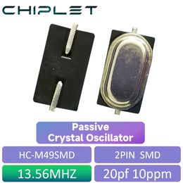 20pcs SMD HC-M49SMD 13.56MHZ 20pf 10ppm Quartz Crystal Resonator Passive Oscillator M49SMD Mini 2P HC49SSMD 13.56M