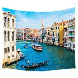 Tapestries 2024 Venice Scenery Design Wall Hanging Tapestry Fashion Art Decor Beach Mat