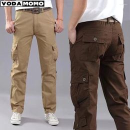 Men's Pants 2024 Summer Thin Cargo Multi-Pocket Slacks Male Loose Straight Outdoor Work Military Trousers Men