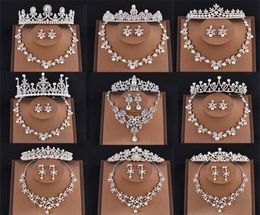 Bridal Jewellery Sets Pearl Tiaras and Crowns Necklace and Earrings Set Head Wedding Jewellery King Queen Princess Crown Women Party5617771