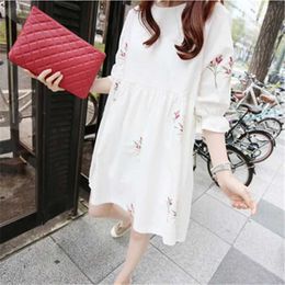 Maternity Dresses Maternity Clothing China Casual Floral Dress Cotton Loose for Pregnant Women Clothes Pregnancy 240413