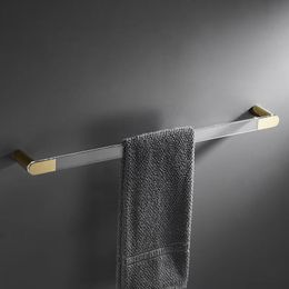 58cm Gold Bathroom Towel Rod No-drill Towel Rack Wall-mounted Towel Hanger Towel Bar Storage Rail Shelf Bathroom Accessories