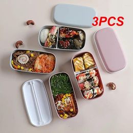 Dinnerware 3PCS Double-layer Lunch Box Healthy Material Storage Container Fresh-keeping Microwave Tableware