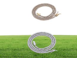 2mm 16 18 20 Tennis Chain Necklace brass setting CZ Gold Silver Colour Iced Out AAA Cubic Zirconia BC210 3902235