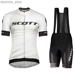 Cycling Jersey Sets New Mens Cycling Clothing SCOTT Cycling Jersey Set Bicyc Shorts Pants Road Bike Clothes Suit Mtb Maillot Culotte Ciclismo L48
