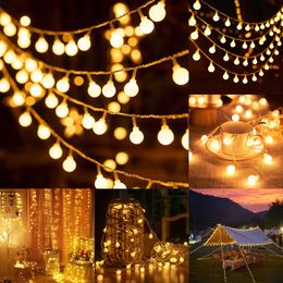 New LED String Outdoor 10M Ball Chain Garland Lamp Bulb Fairy Light Party Home Wedding Garden Christmas Decoration