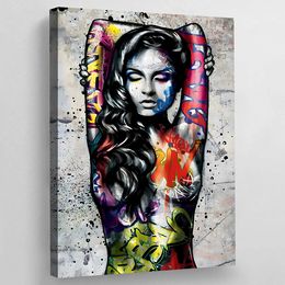 Street Art Female Body Wall Art Graffiti Luxury Canvas Painting Tattoo Woman Poster And Prints Pictures For Home Decor Unframed