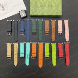 Classic Emboss Letter Smart Watch Strap for Apple iWatch 9 8 7 6 5 4 3 2 Se Ultra Wrist Band Watchband Bracelet Leather Designer Stainless buckle 40mm 42mm 44mm 45mm 49mm