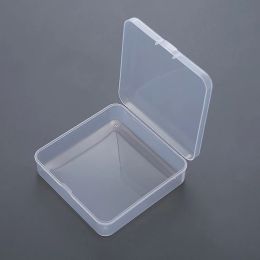 1Pcs Desktop Jewellery Small Card Storage Box Transparent Plastic Square Nail Card Mask Storage Box