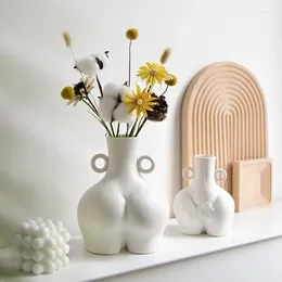 Decorative Figurines Female Body Art Ceramic Vase Home Decoration Living Room Desktop