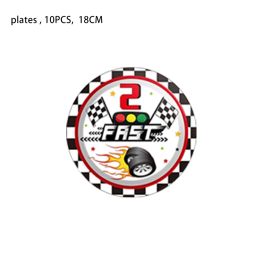 Two Fast Birthday Party Supplies Race Car 2nd Party Plates Napkins Kids Boys Racing Sports Themed Two Years Old Party Decoration