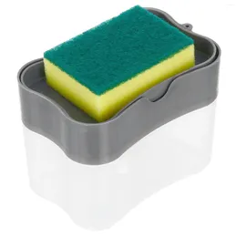 Liquid Soap Dispenser Kitchen Gadget Manual Press Dish Detergent Push Type Device Sponge Tray Plastic Travel Hand Dispener