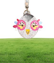 Cute Owl Chicken Crystal Cartoon Anime Coin Purse Keychain Pendant Pu Leather Wallet Key Chain For Women Bag Charm8475764