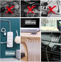 5/20PCS Cable Organizer USB Cable Winder Desktop Tidy Cable Management Clips Cord Holder Wall Wire Manager Data Line Organizer