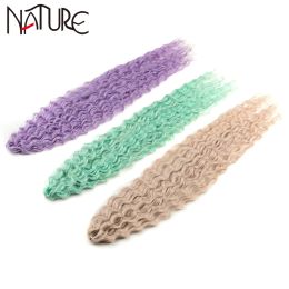 Long Water Wave Ombre Blonde Twist Crochet Hair Synthetic Braid Hair 32Inch Natura Deep Wave Braiding Hair Extension