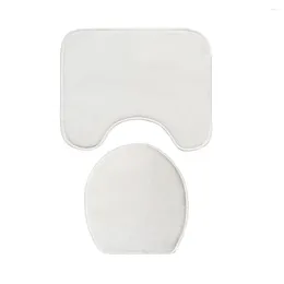 Bath Mats Zeegle 2pcs/set Suede Sponge Toilet Rug Absorbent Soft Memory Foam Mat Anti-Slip Bathroom Foot Pad Diy Printed White