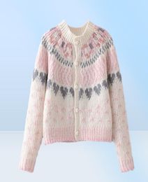 Patchwork Cardigan Christmas Pullover Frauen Openknit Langarmes LoveShackfancy Women039s Deena Stripe Alpaka Blended Sweaters1238523